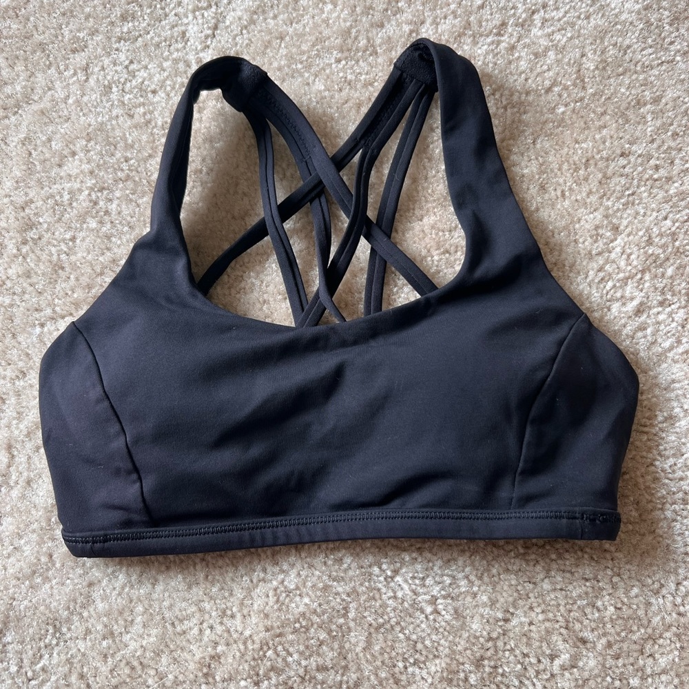Lululemon sports bra with strappy detail, size 2!